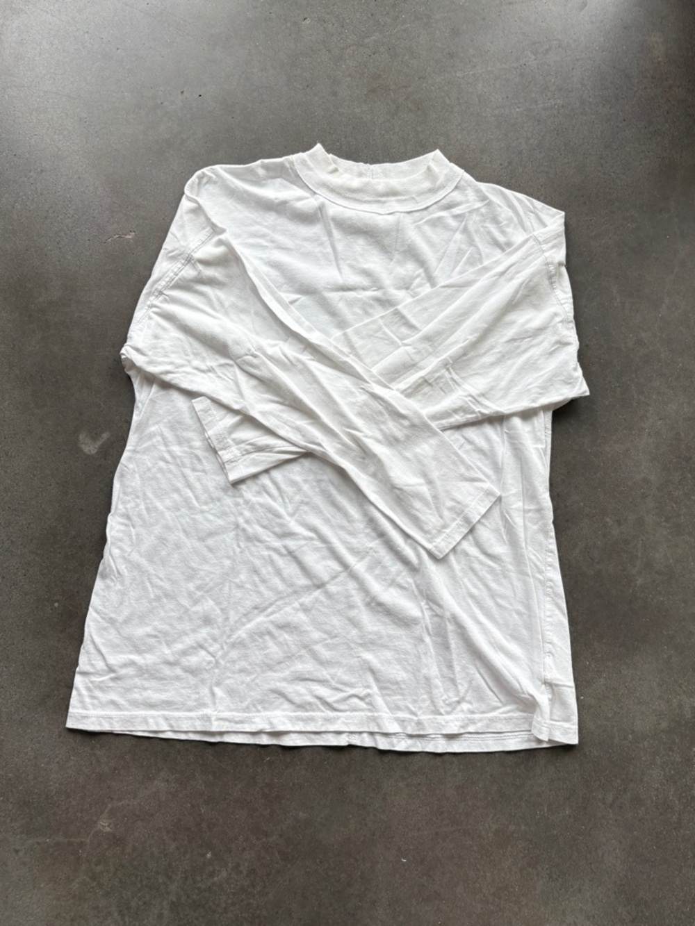 Free People Mock Neck White Long Sleeve Tee